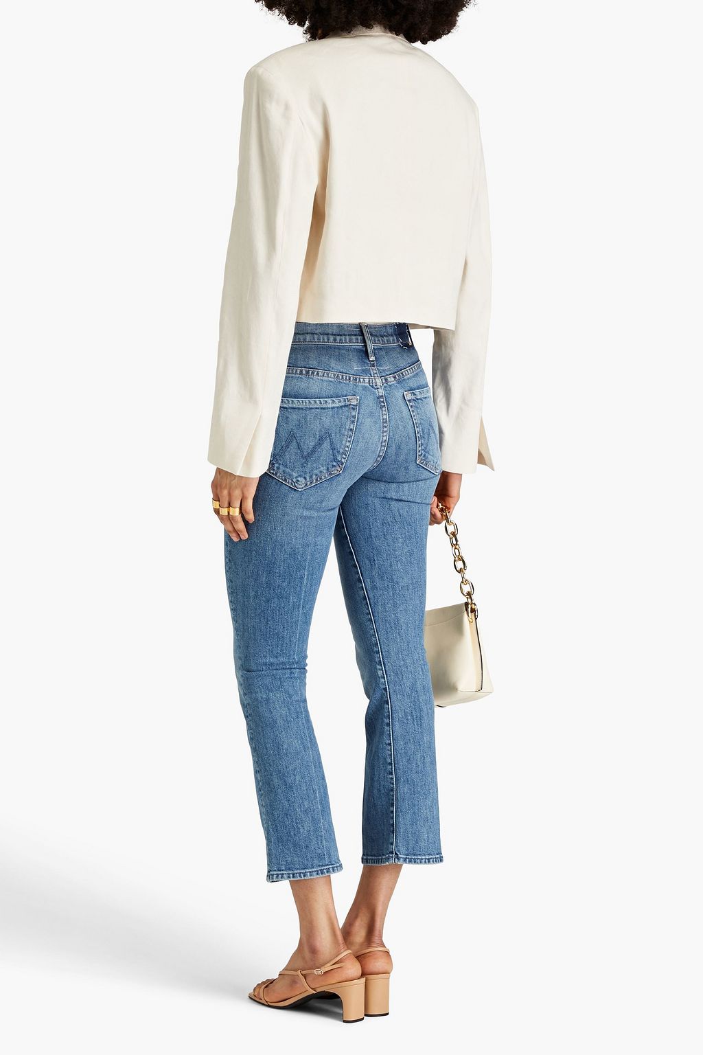 MOTHER Insider Ankle cropped high-rise bootcut jeans