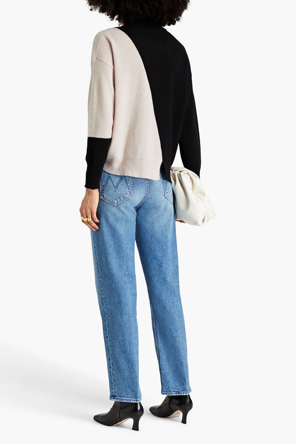 MOTHER Study Hover faded high-rise straight-leg jeans