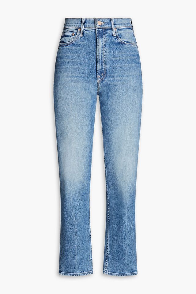 Study Hover faded high-rise straight-leg jeans