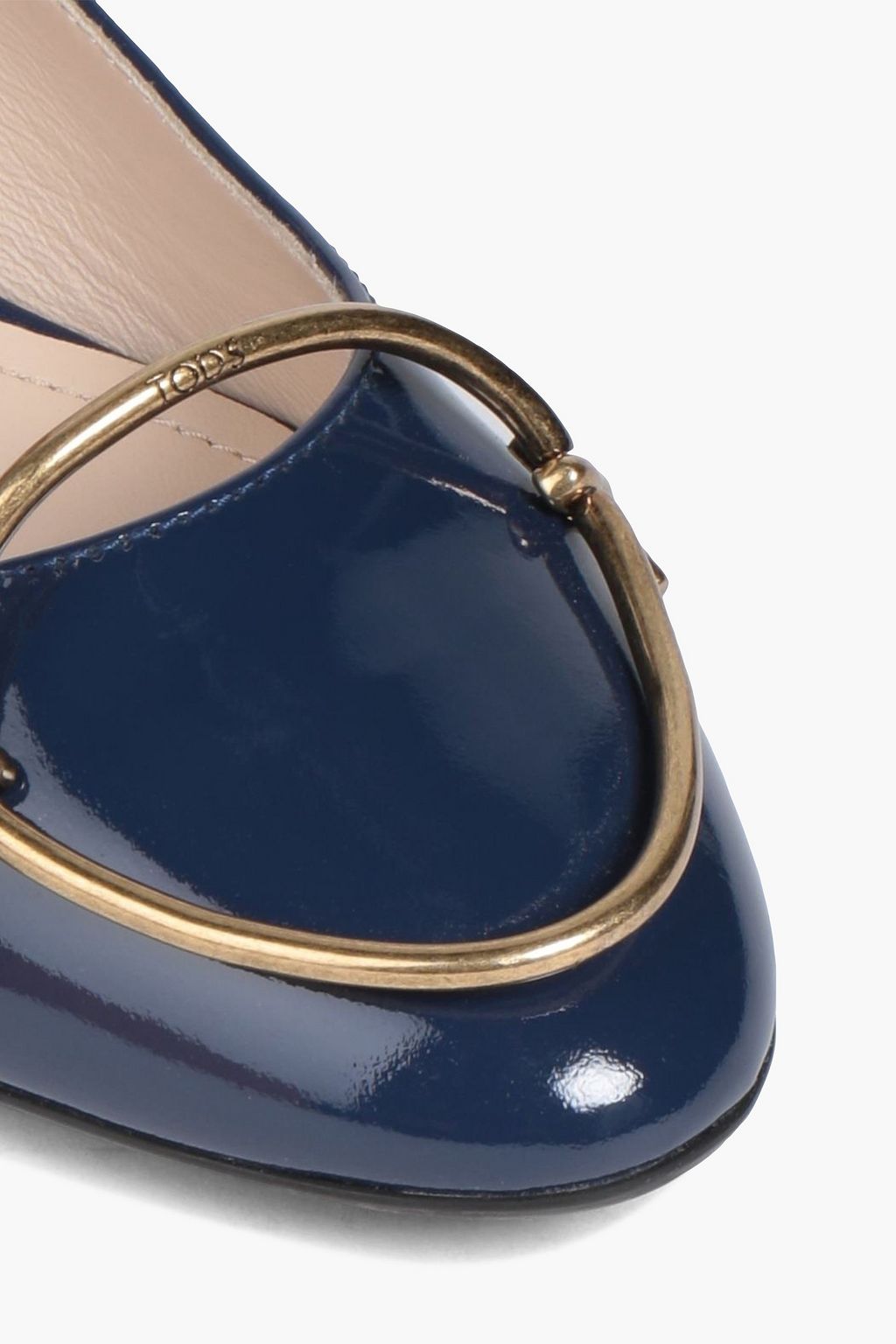 TOD'S Ring-embellished patent-leather ballet flats | THE OUTNET