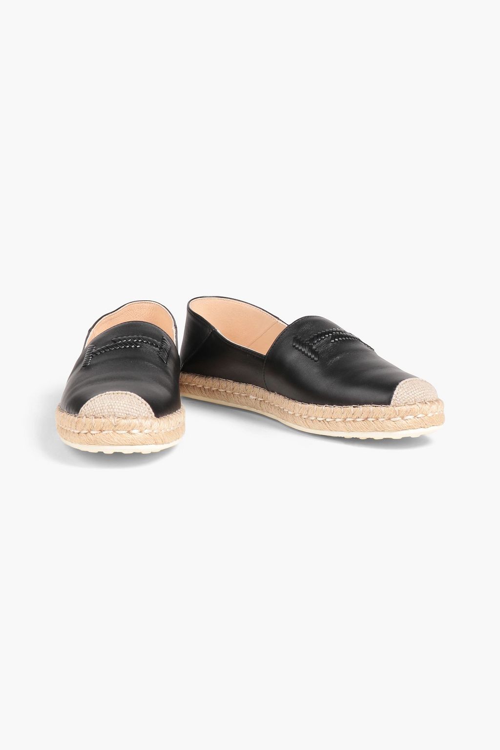 TOD'S Leather collapsible-heel espadrilles