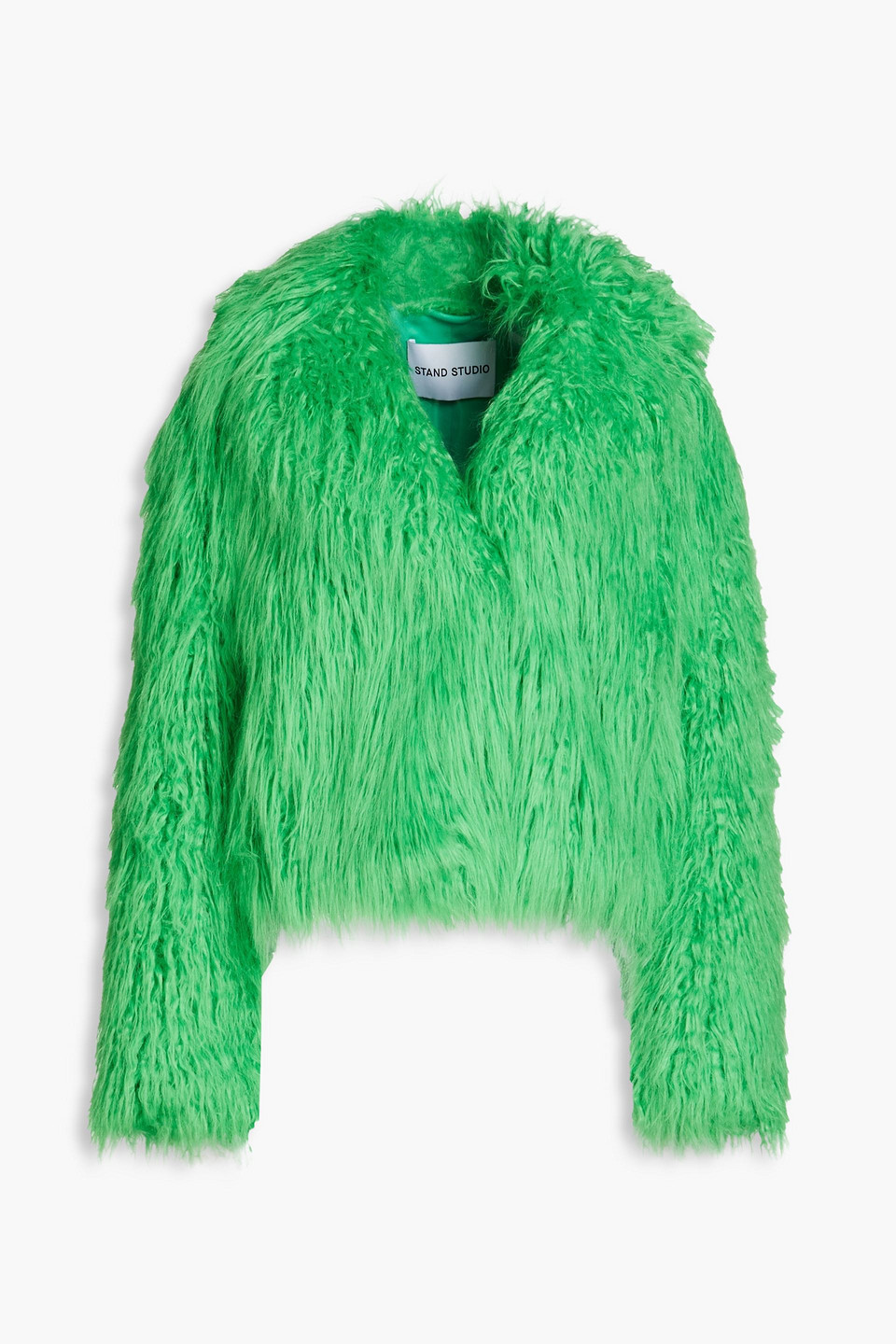 Stand Studio Janet Faux Fur Jacket In Green