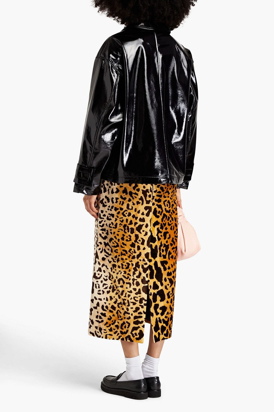 STAND STUDIO CONSTANCE FAUX PATENT-LEATHER JACKET