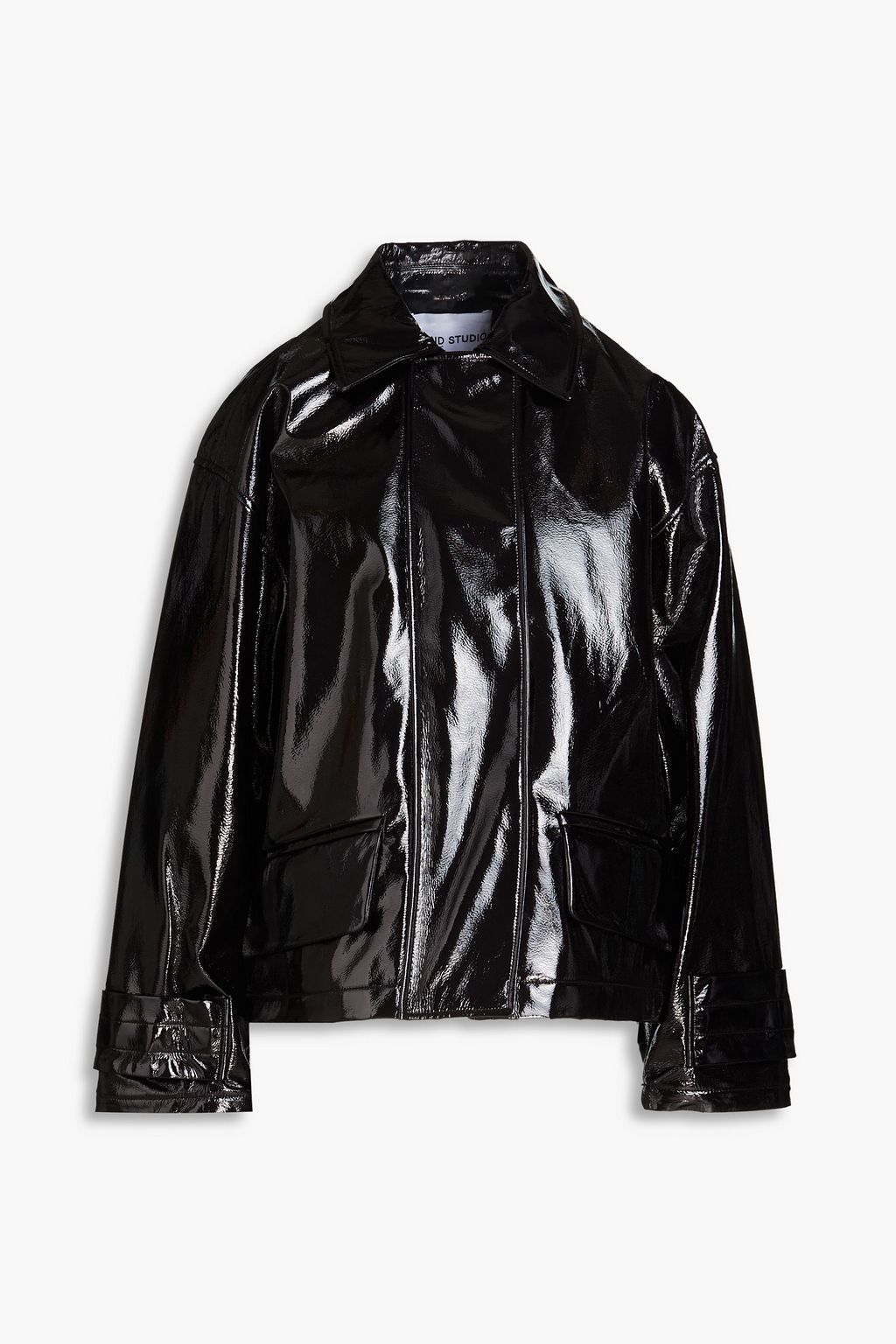 STAND STUDIO Constance faux patent-leather jacket | THE OUTNET