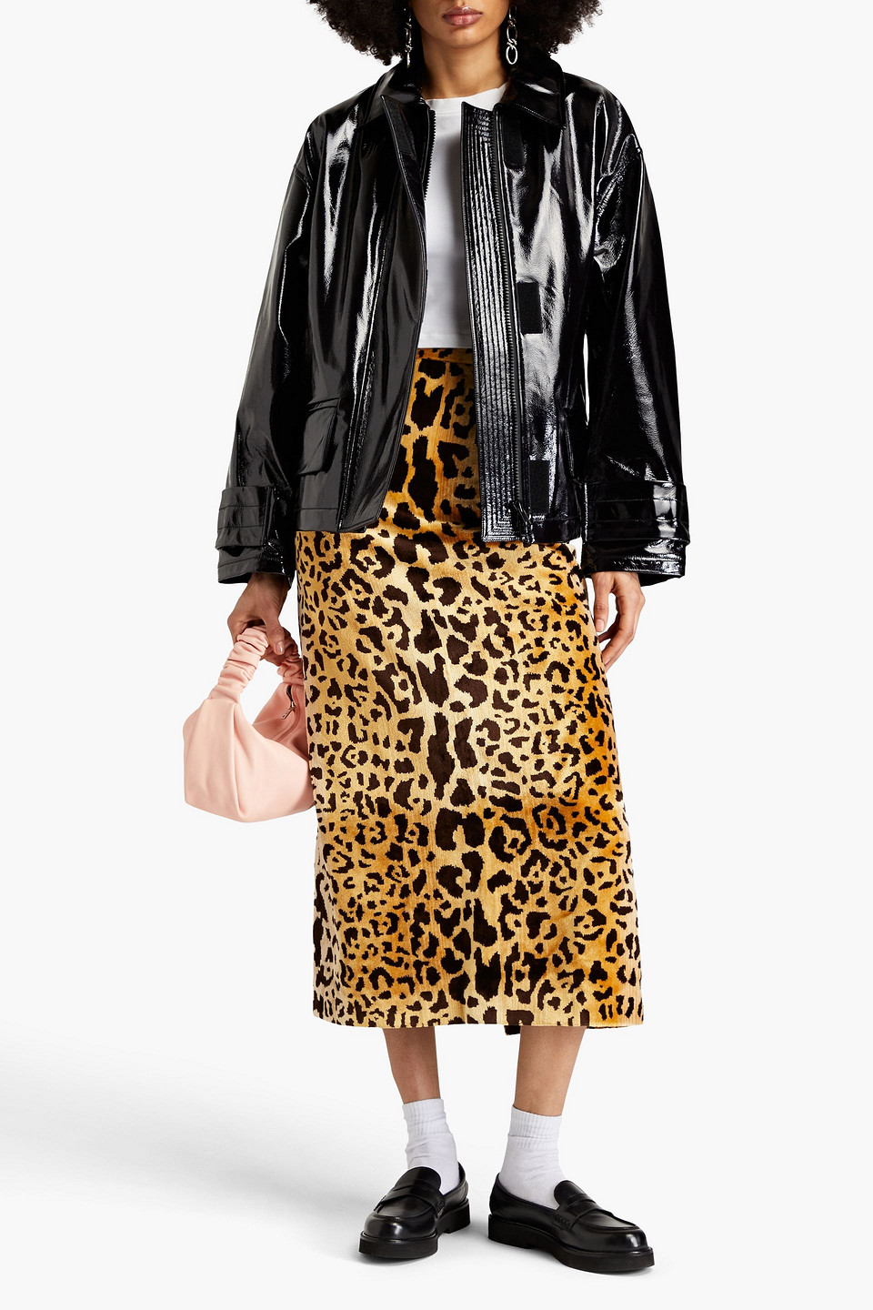 STAND STUDIO CONSTANCE FAUX PATENT-LEATHER JACKET