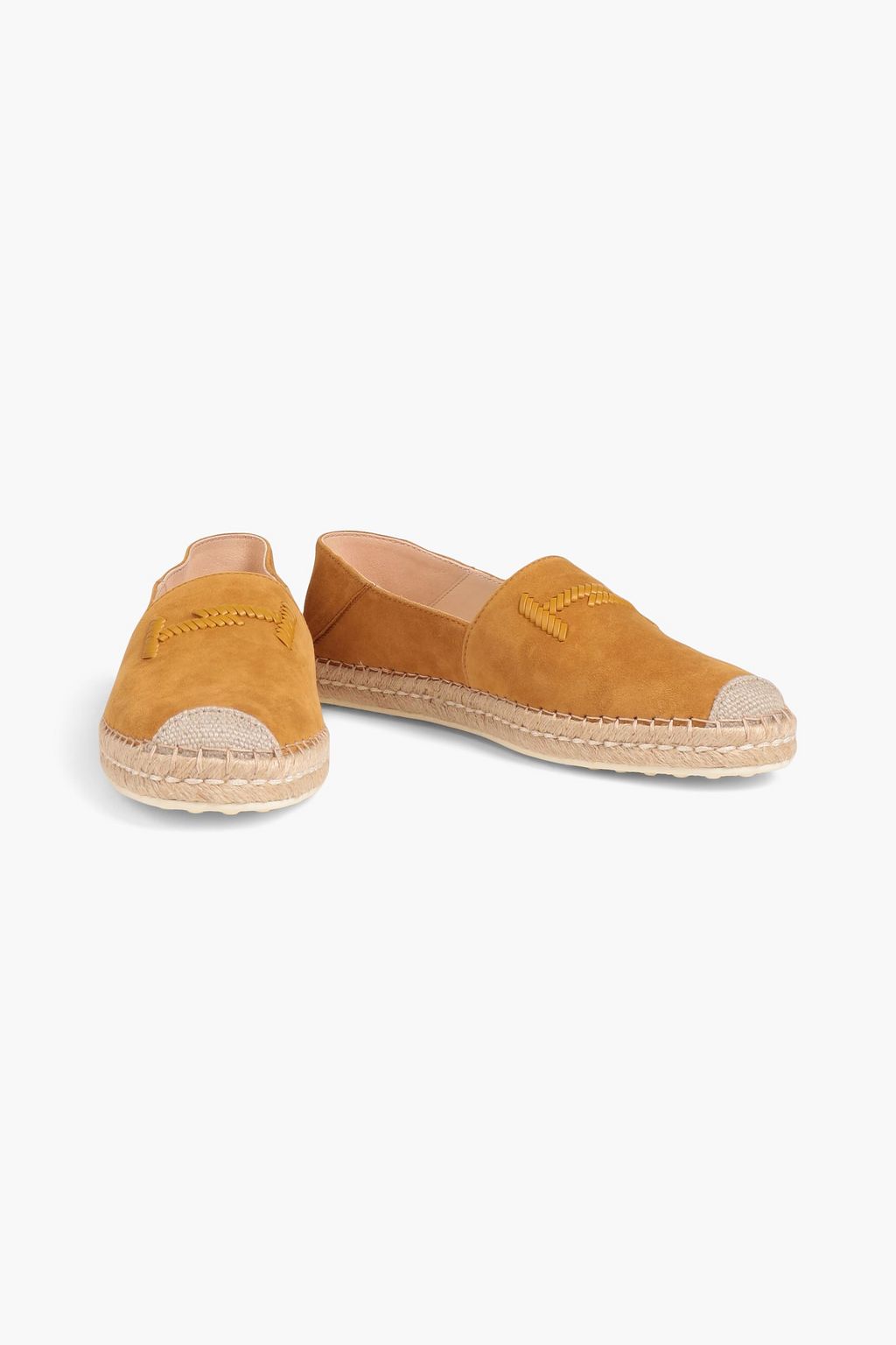 TOD'S Double T suede collapsible-heel espadrilles