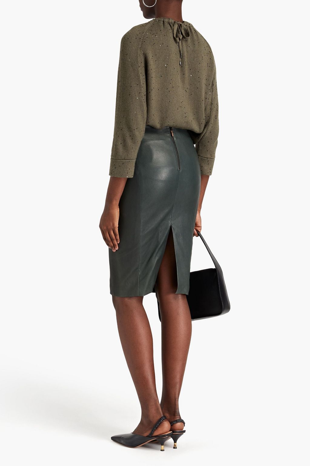 BRUNELLO CUCINELLI Leather skirt