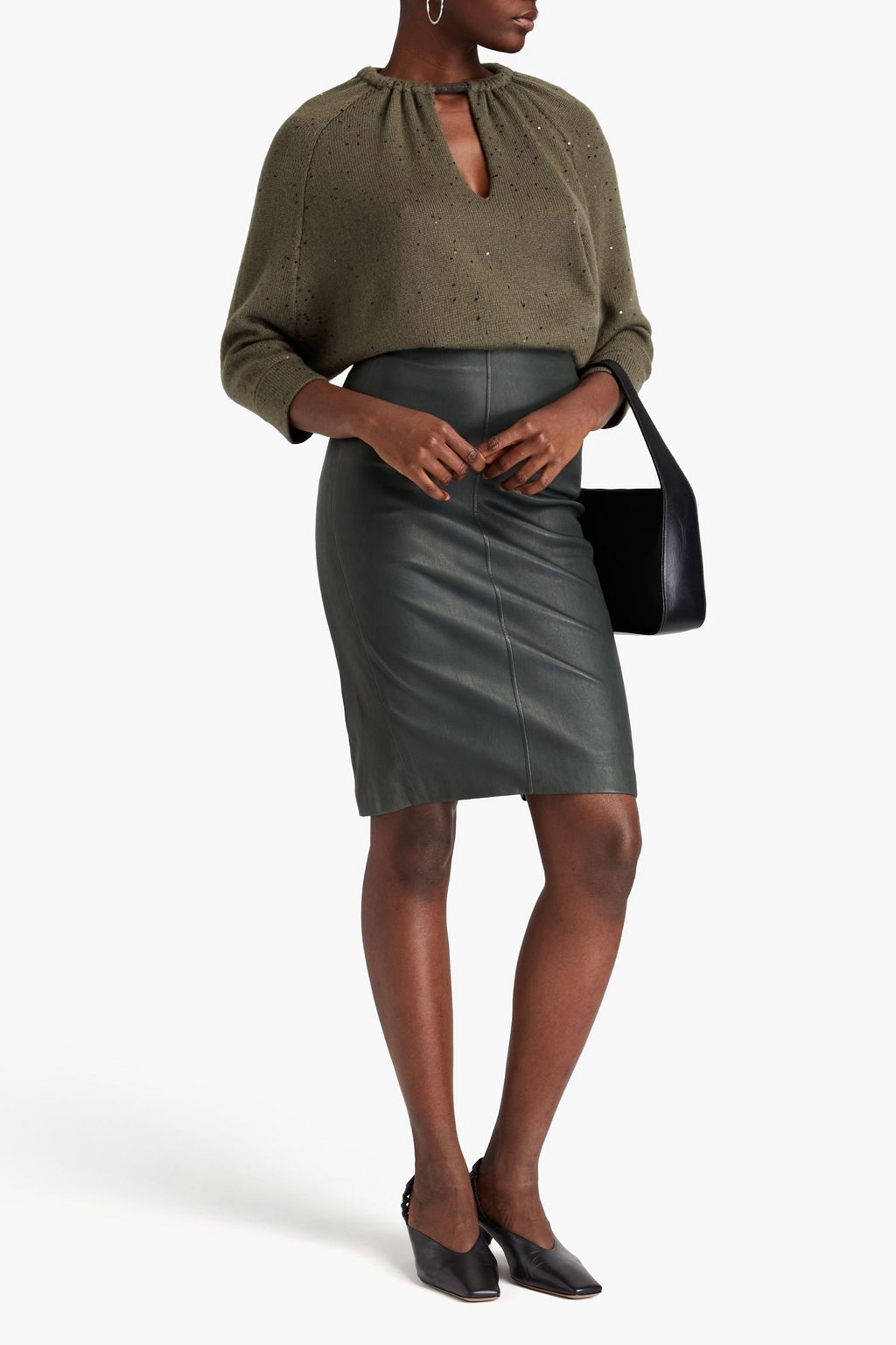 BRUNELLO CUCINELLI Leather skirt