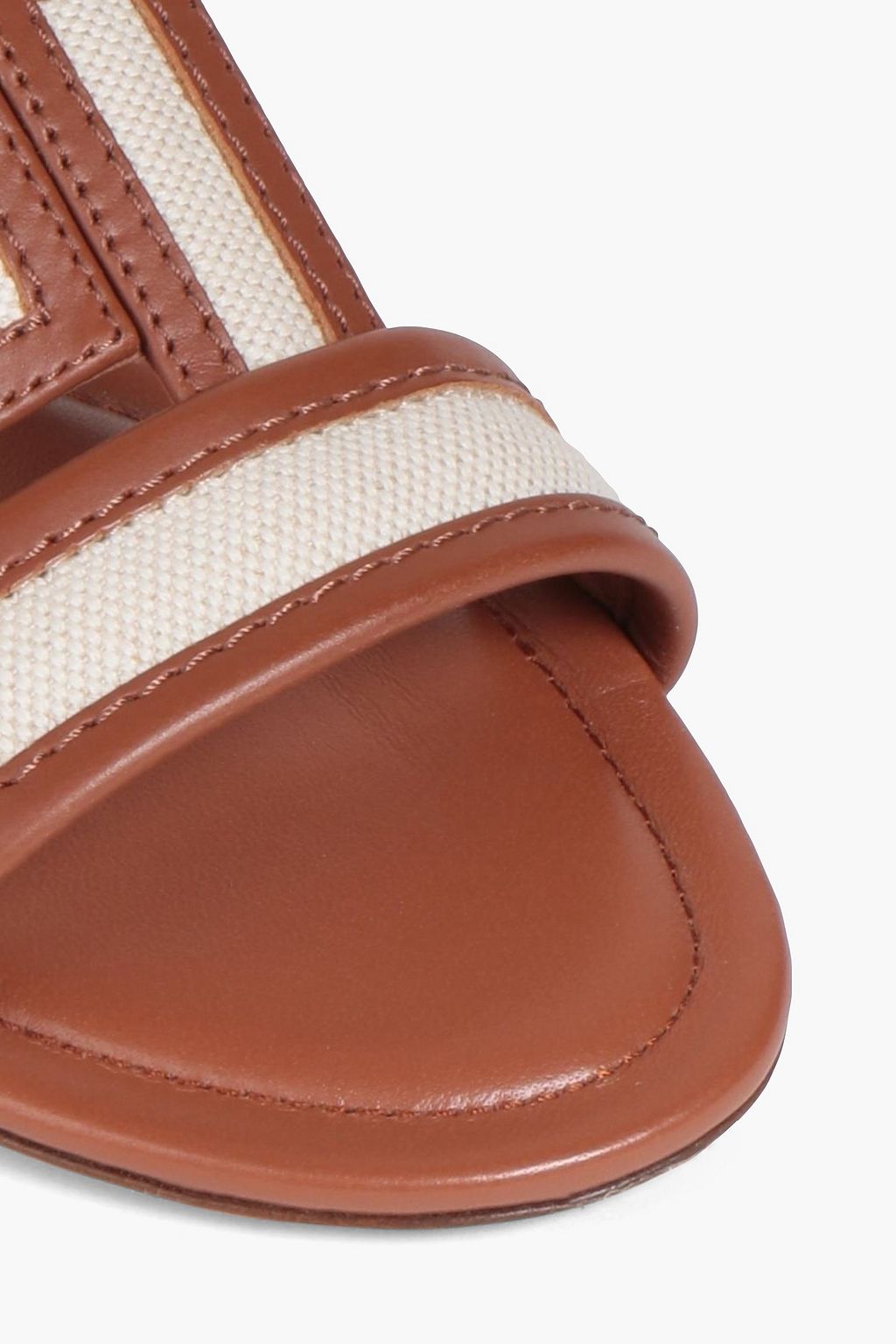 TOD'S Leather and canvas sandals