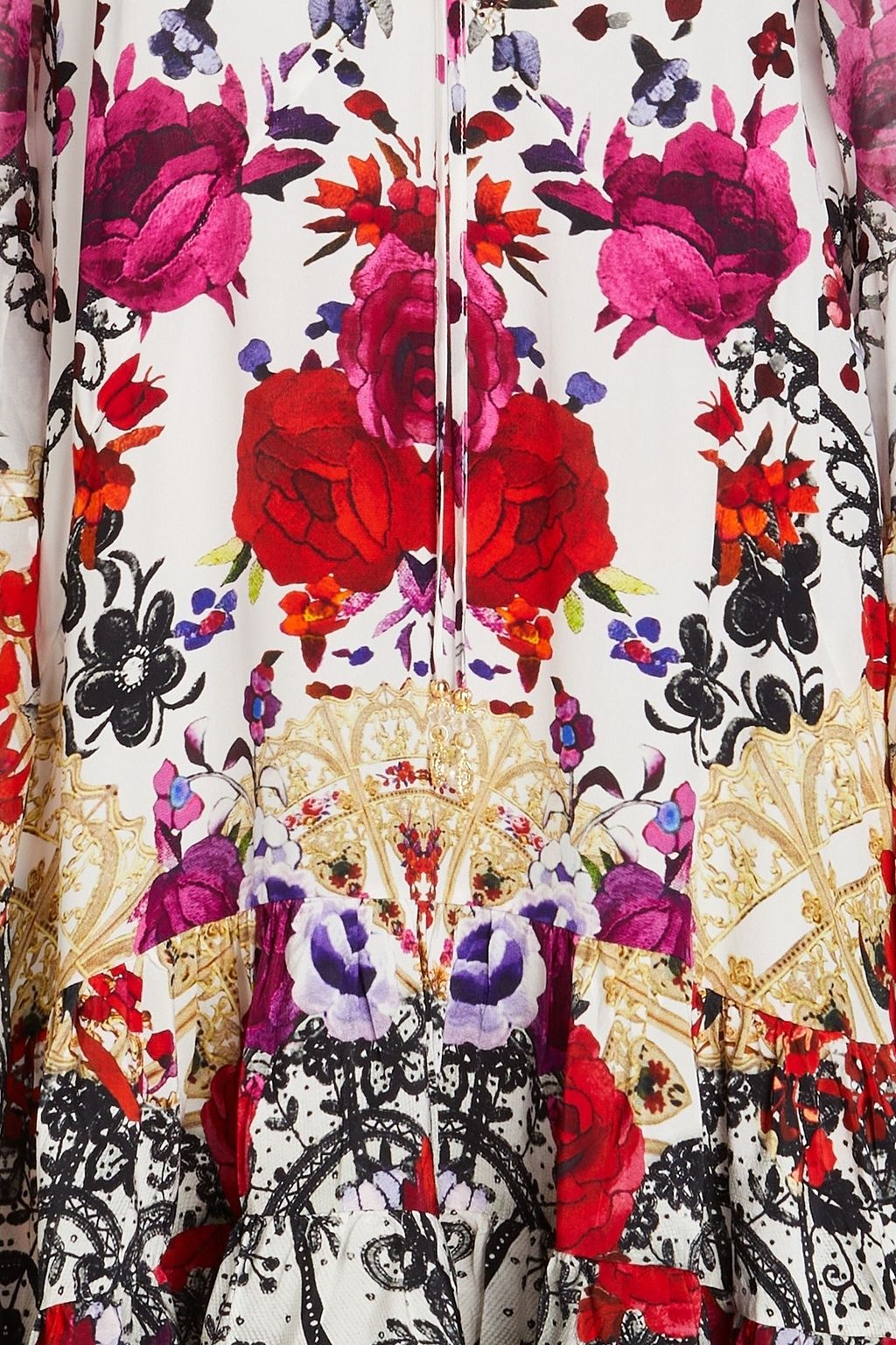 CAMILLA Crystal-embellished floral-print silk crepe de chine mini dress