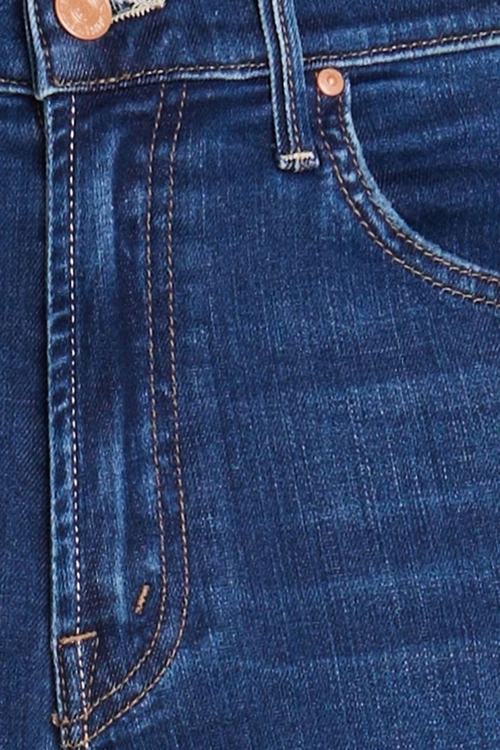 MOTHER بنطلون جينز قصير «ذا كيك إت» بخصر متوسط الارتفاع وقصة أرجل مستقيمة