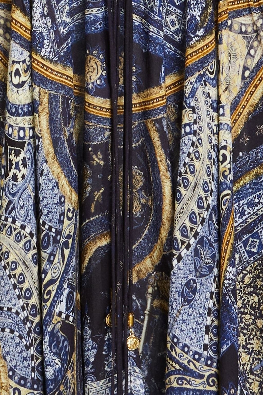CAMILLA Embellished printed crepe de chine mini dress
