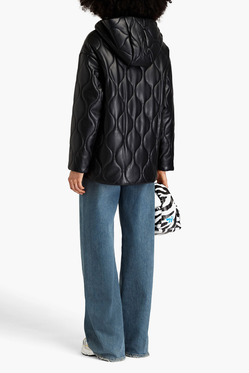 Stand Studio Everlee Quilted Faux-leather Jacket In Black