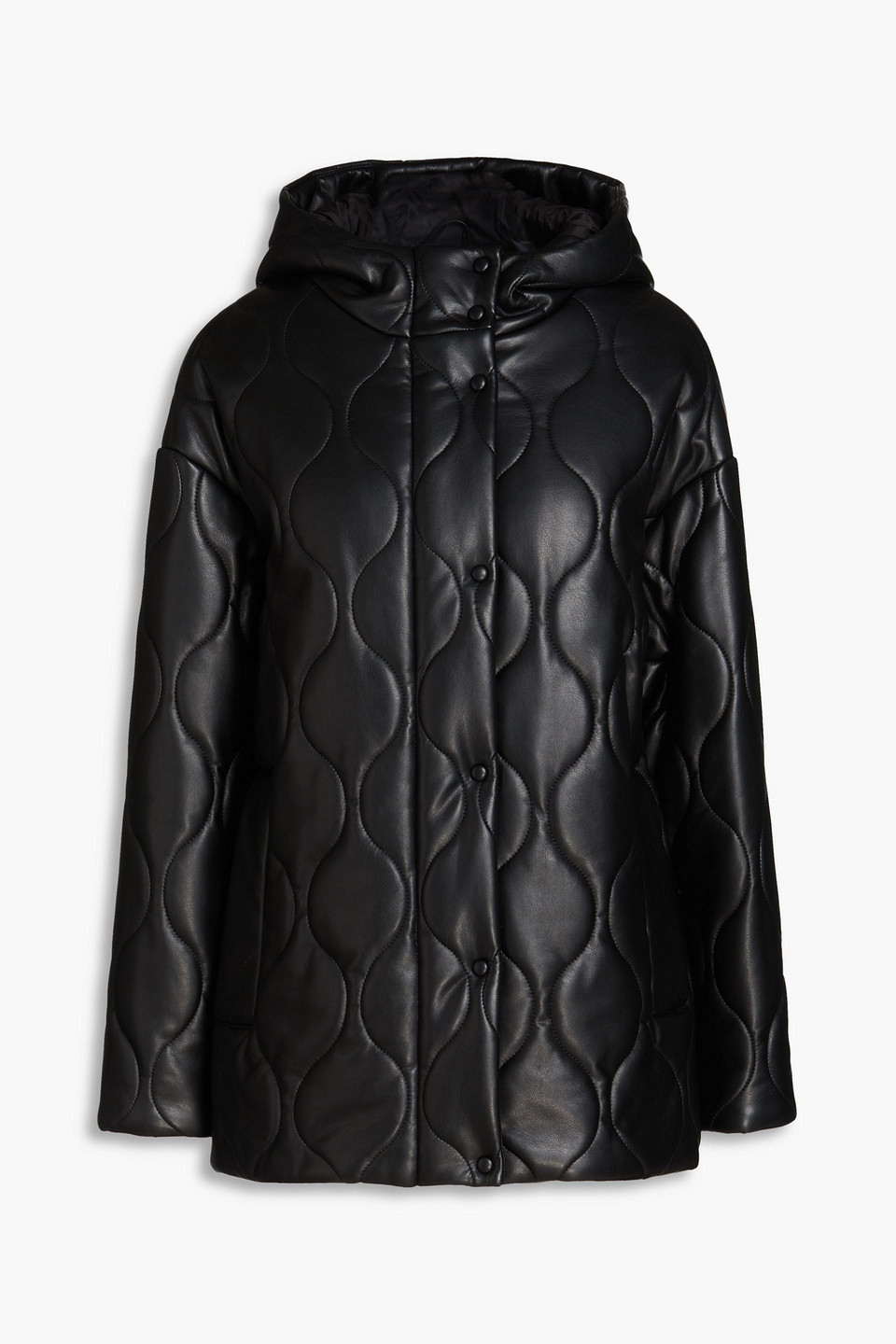 Stand Studio Everlee Quilted Faux-leather Jacket In Black