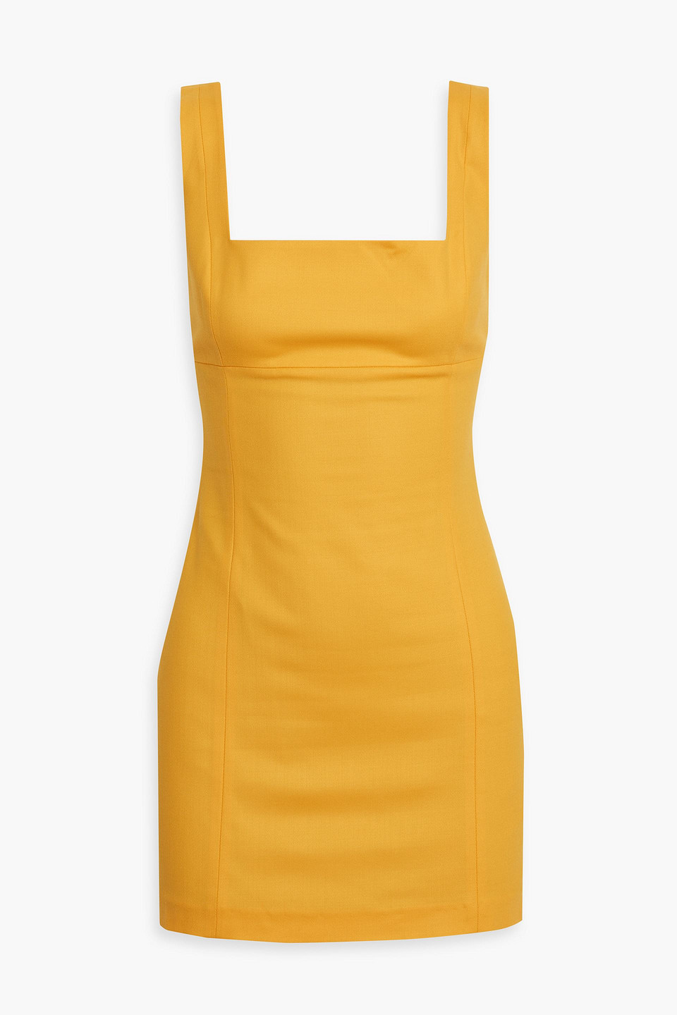 Zeynep Arcay Square Neck Wool Mini Dress In Saffron