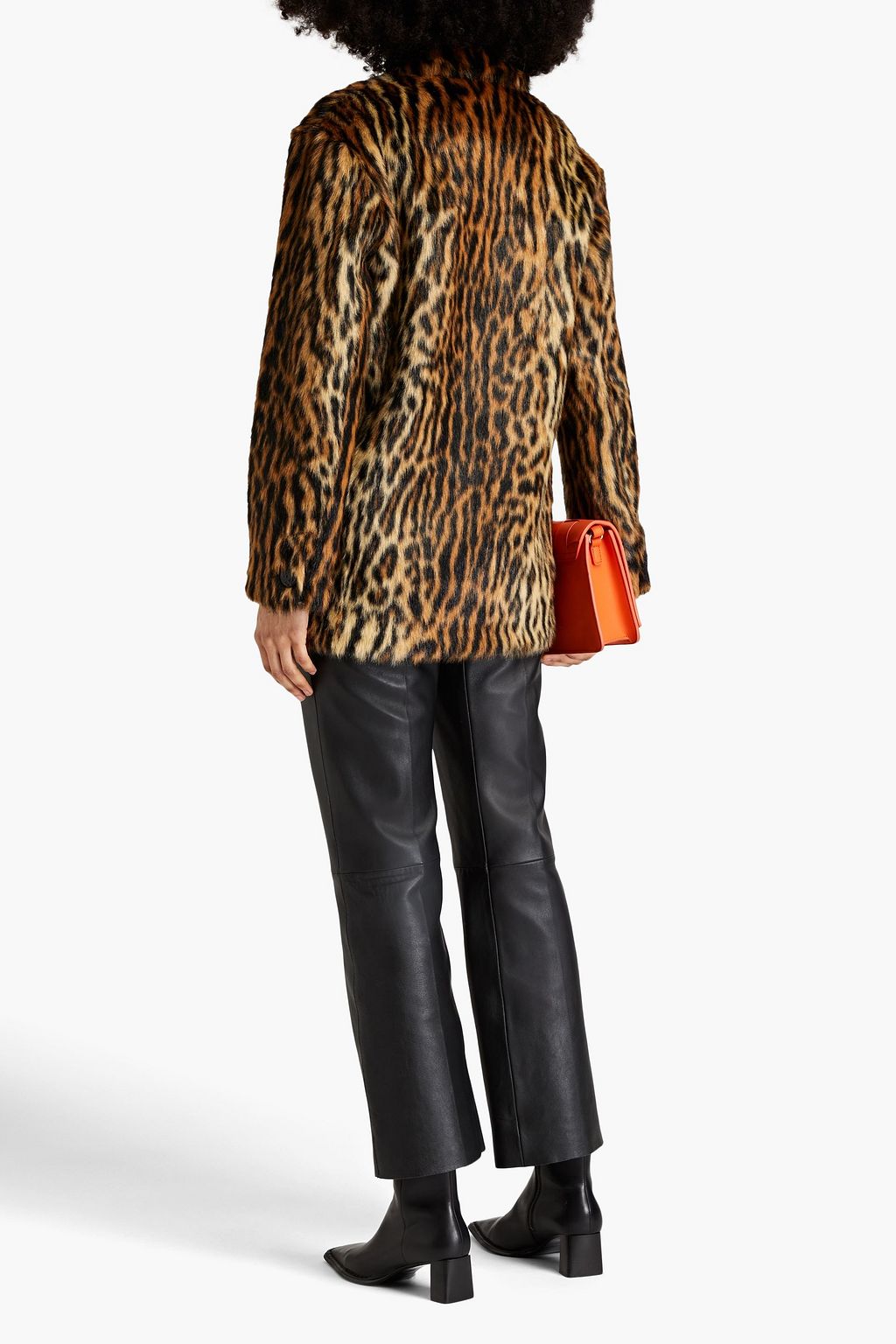 STAND STUDIO Leopard-print faux fur jacket