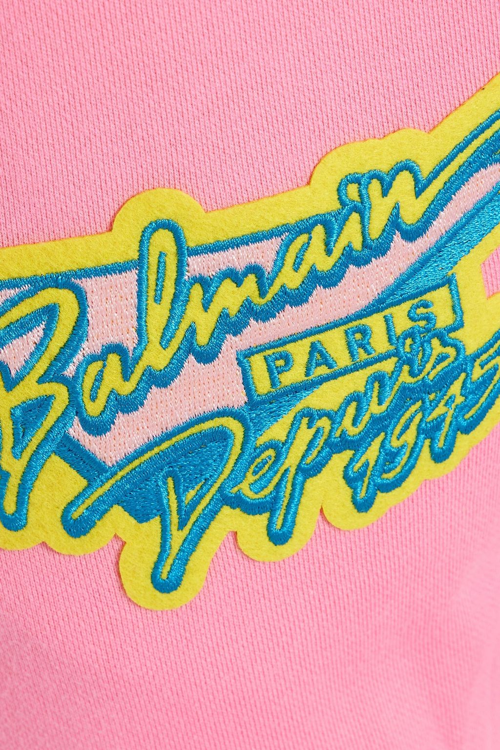 BALMAIN Appliquéd French cotton-terry track pants