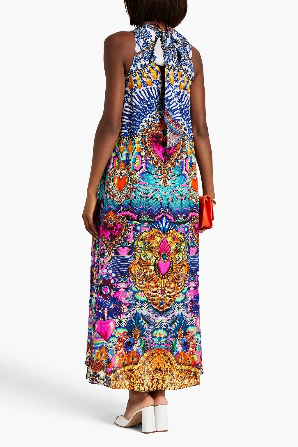 CAMILLA Embellished printed silk crepe de chine maxi dress