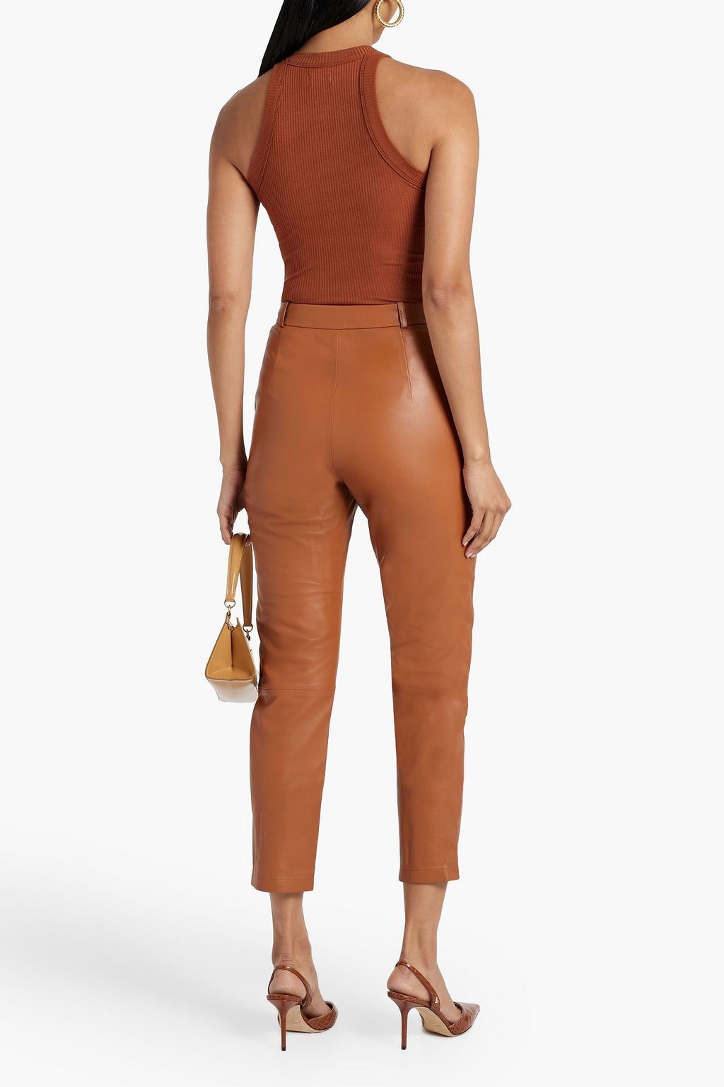 ZEYNEP ARCAY Cropped leather tapered pants