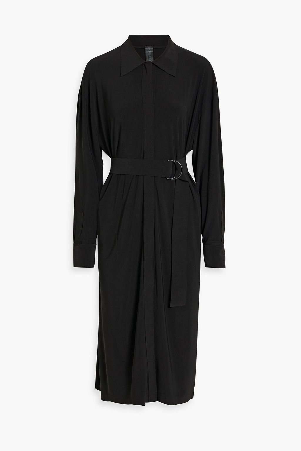 NORMA KAMALI Belted stretch-jersey midi shirt dress | THE OUTNET