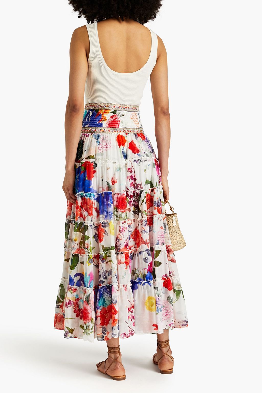 CAMILLA Tiered floralprint silkchiffon maxi skirt THE