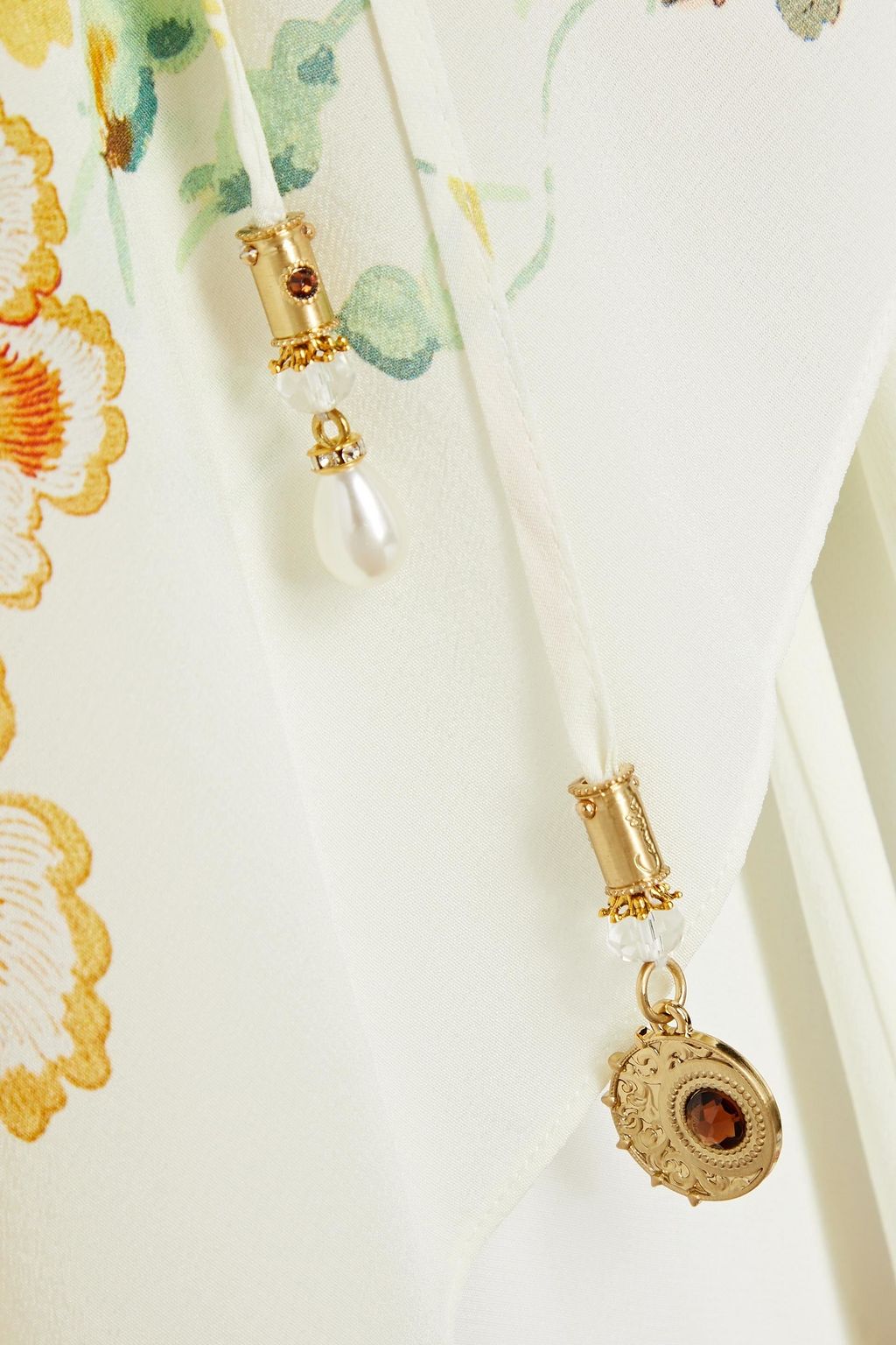 CAMILLA シルククレープデシン ラップドレス オープンショルダー フローラルプリント