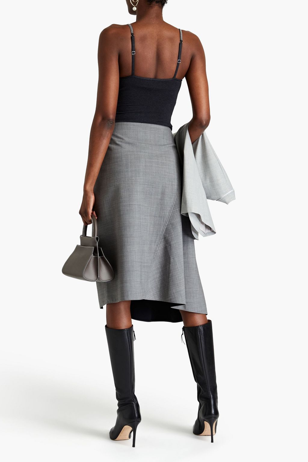 BRUNELLO CUCINELLI Bead-embellished stretch cotton-jersey top