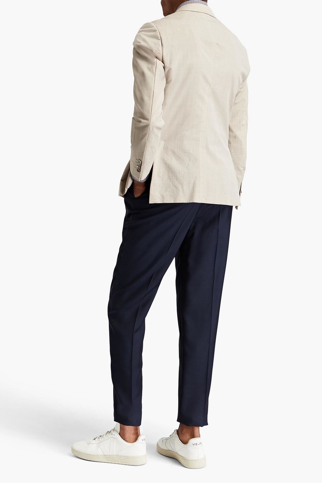 ZEGNA Wool and silk-blend seersucker blazer