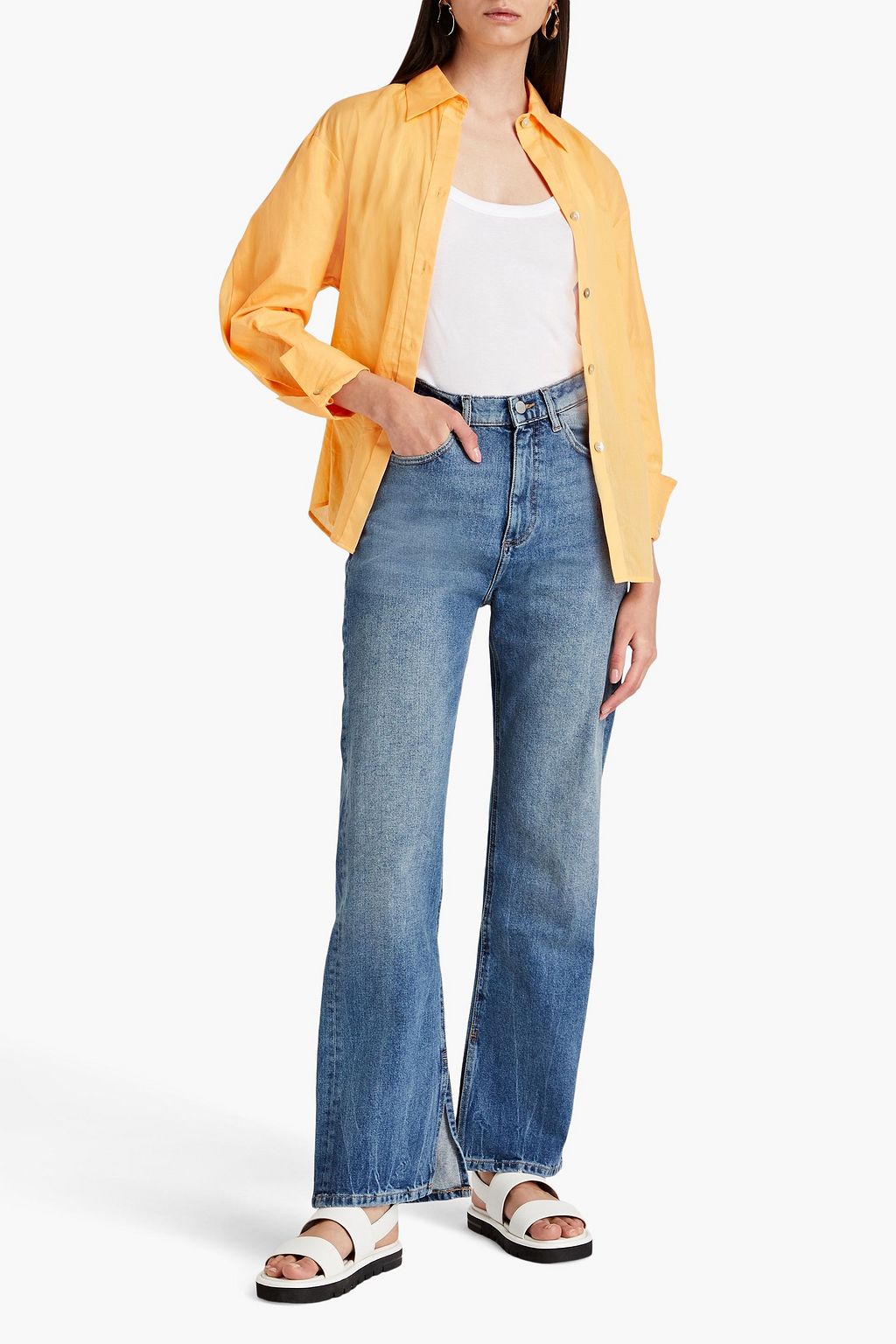 DL1961 Emilie faded high-rise straight-leg jeans