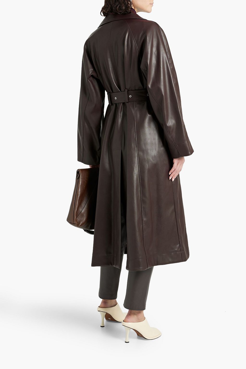 3.1 PHILLIP LIM Belted faux leather trench coat