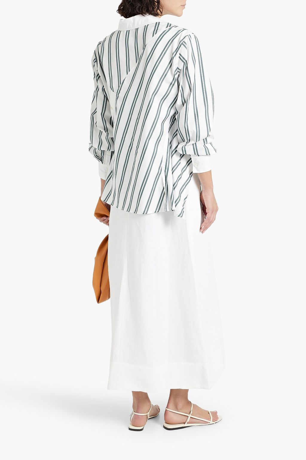 3.1 PHILLIP LIM Asymmetric striped cotton-blend poplin shirt