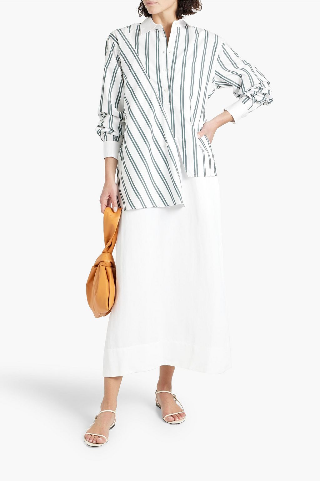 3.1 PHILLIP LIM Asymmetric striped cotton-blend poplin shirt