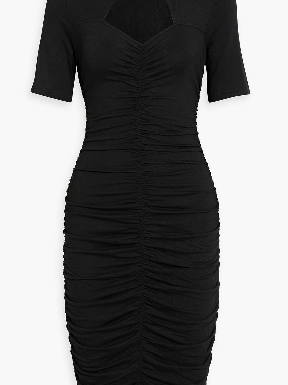 cutout ruched french terry dress