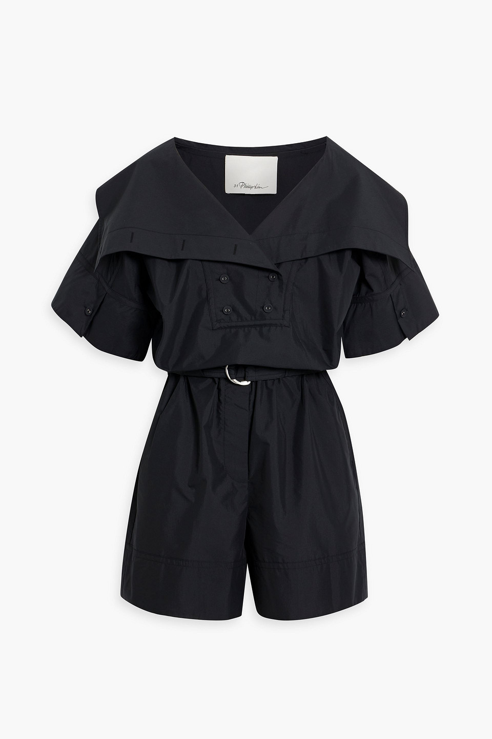 3.1 PHILLIP LIM / フィリップ リム BELTED COTTON-BLEND POPLIN PLAYSUIT,3074457345637024165