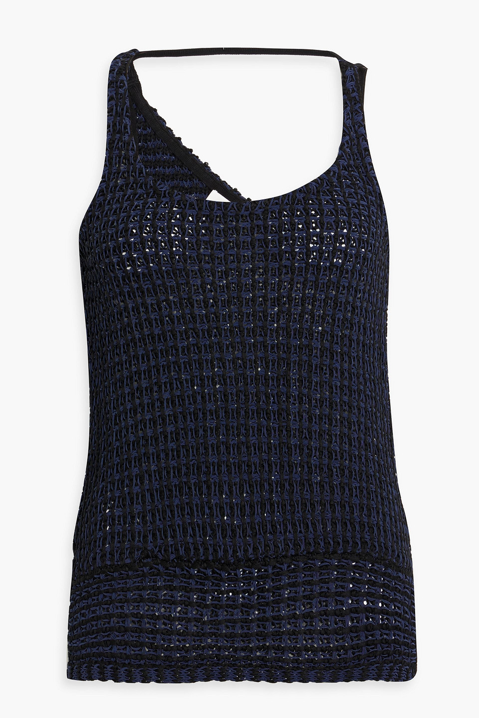 3.1 Phillip Lim Black Cotton Tank Top In Midnight Blue