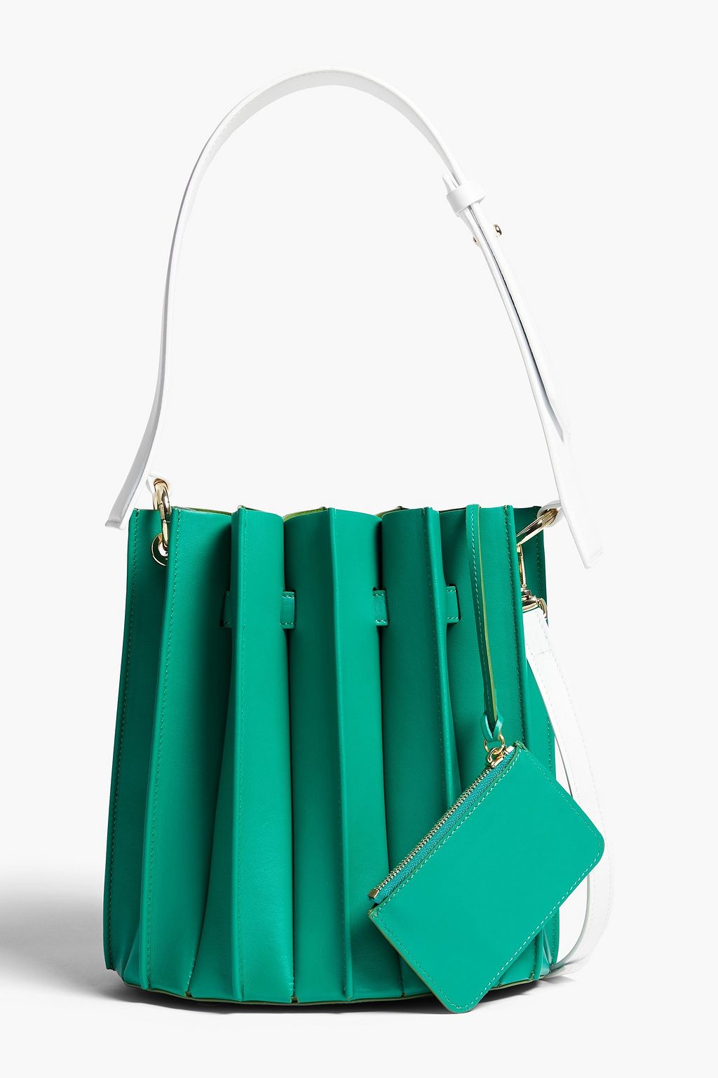 SARA BATTAGLIA Plissé-leather bucket bag