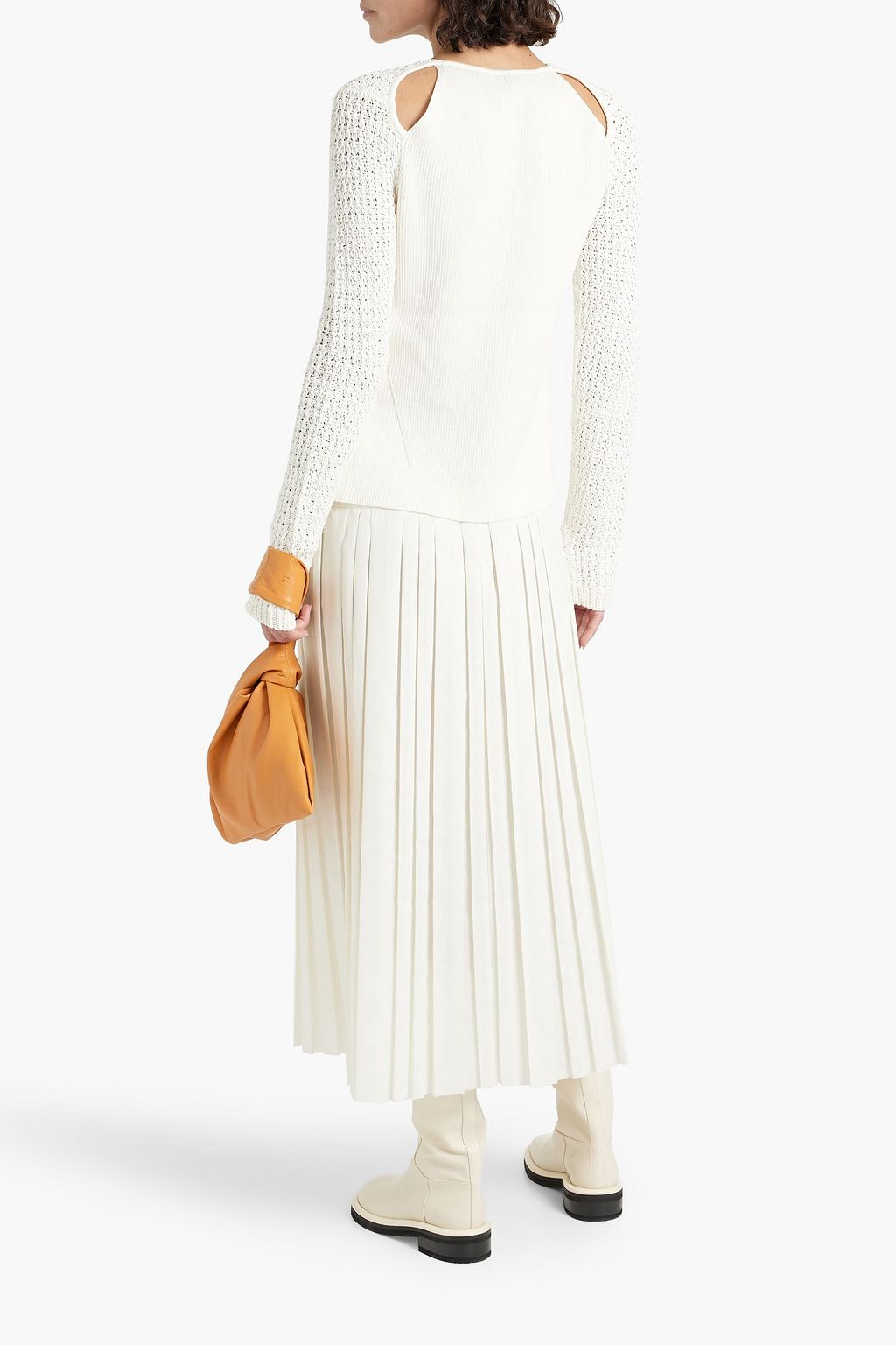 3.1 PHILLIP LIM Cutout crochet-knit cotton-blend sweater