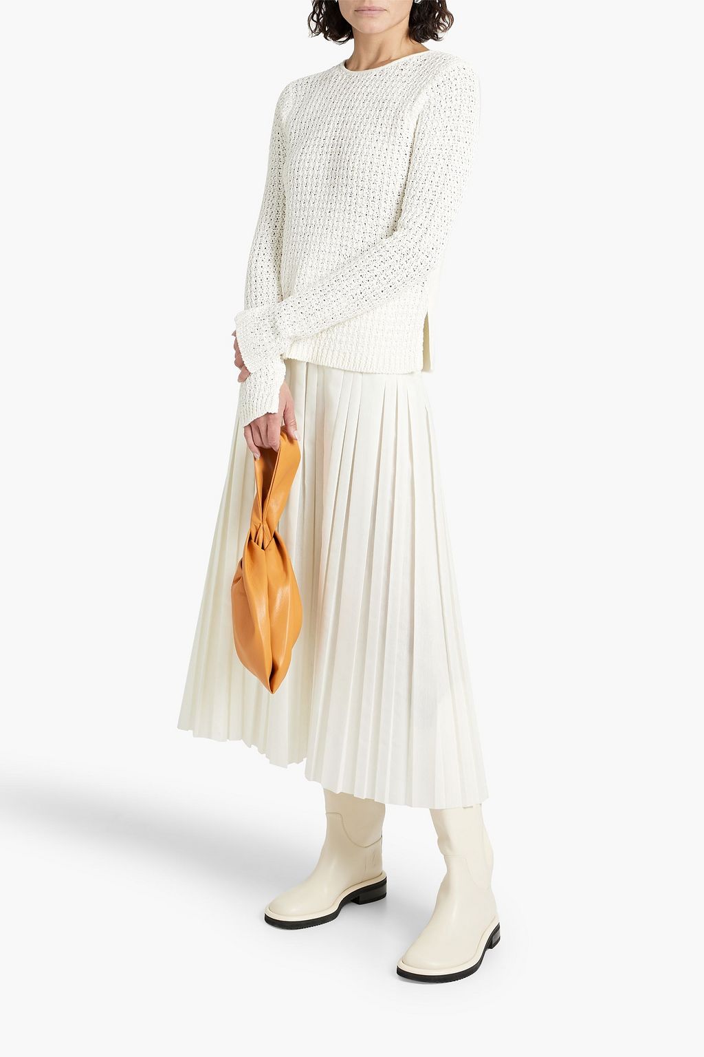 3.1 PHILLIP LIM Cutout crochet-knit cotton-blend sweater