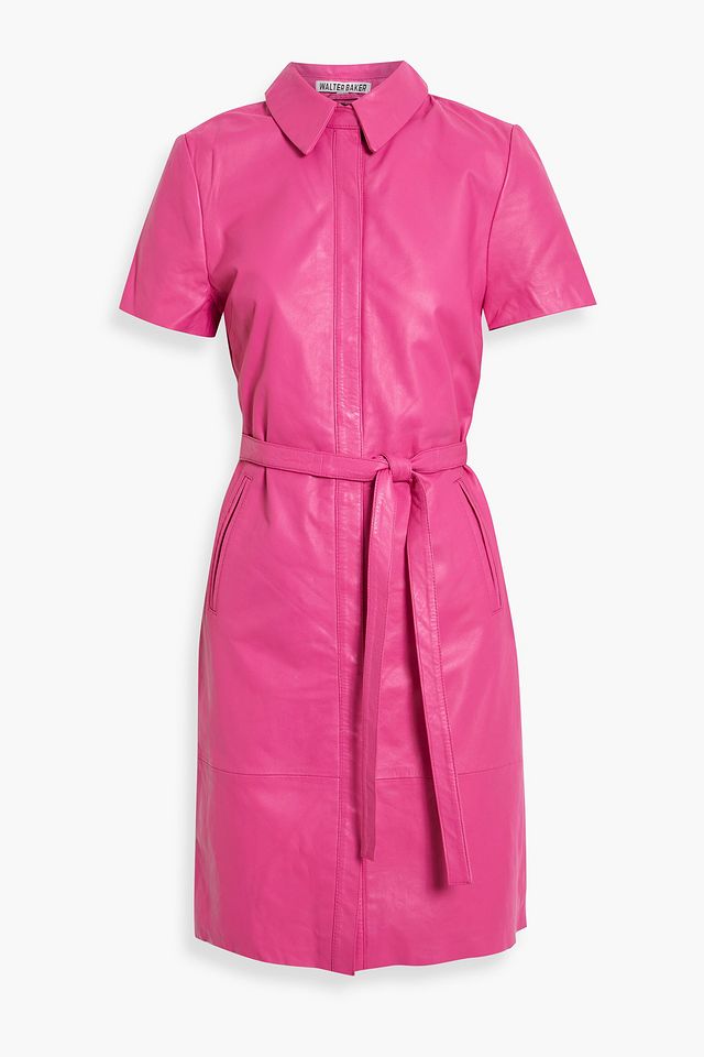 Chloe leather mini shirt dress
