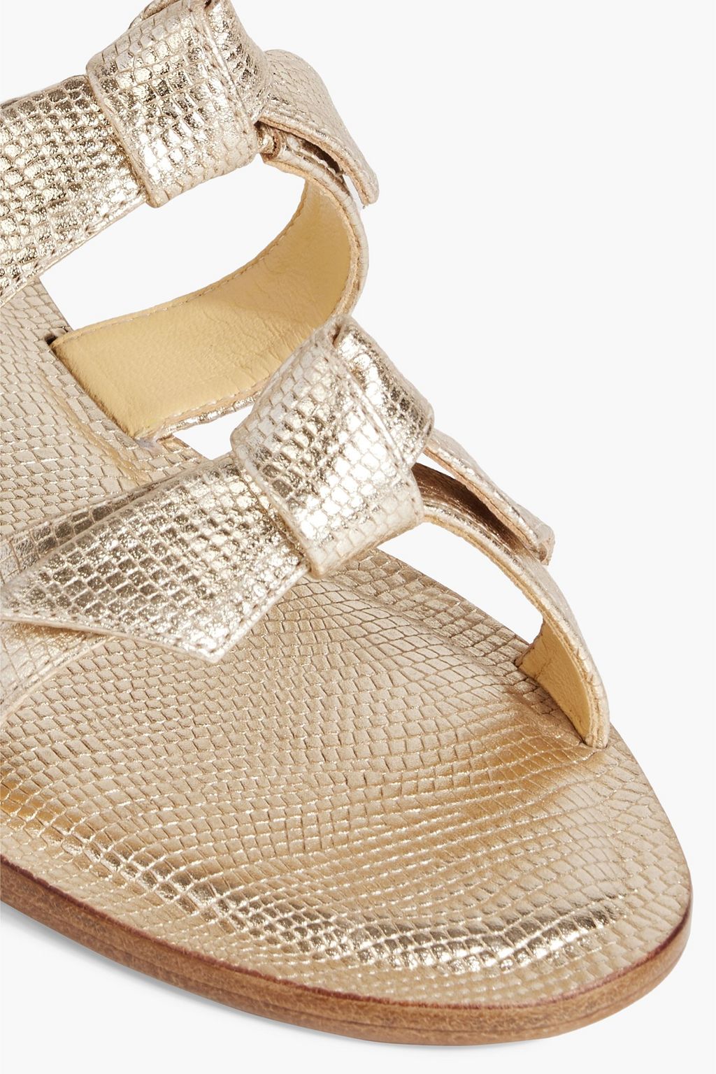 ALEXANDRE BIRMAN Knotted metallic textured-leather sandals