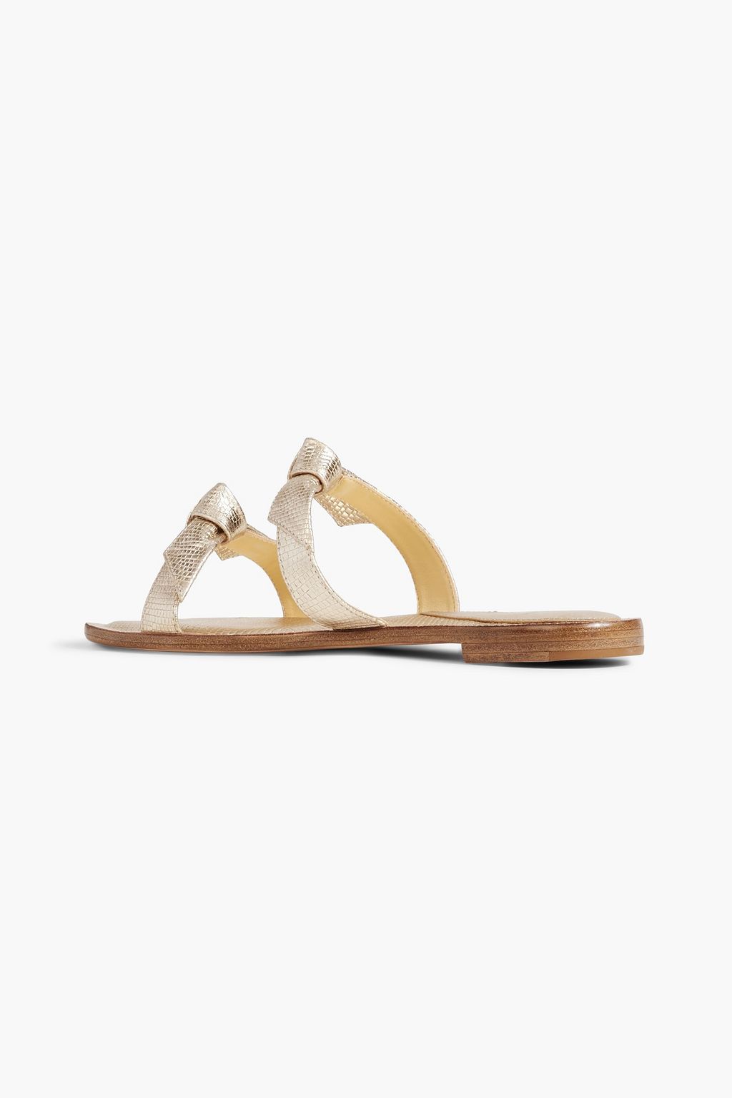 ALEXANDRE BIRMAN Knotted metallic textured-leather sandals