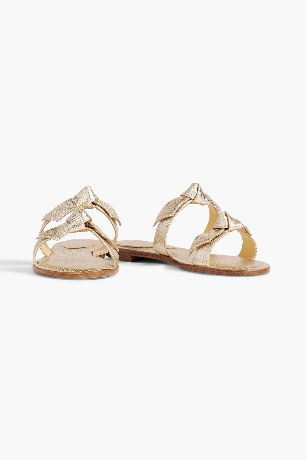 ALEXANDRE BIRMAN Knotted metallic textured-leather sandals