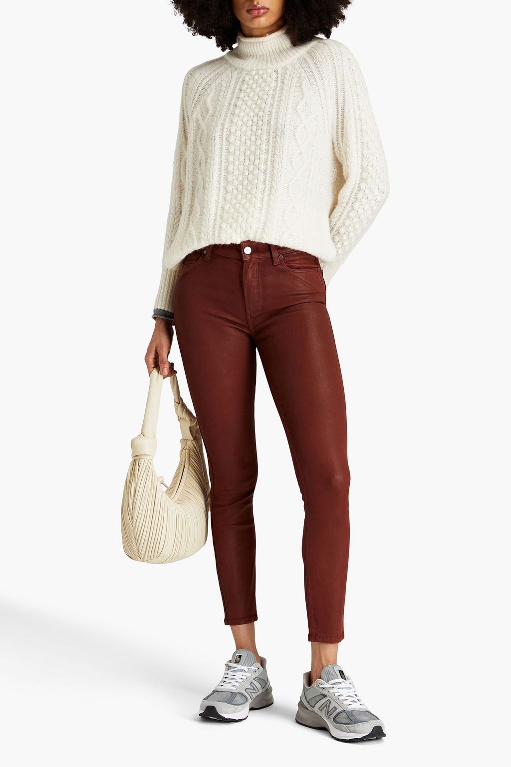 PAIGE Hoxton waxed mid-rise skinny jeans