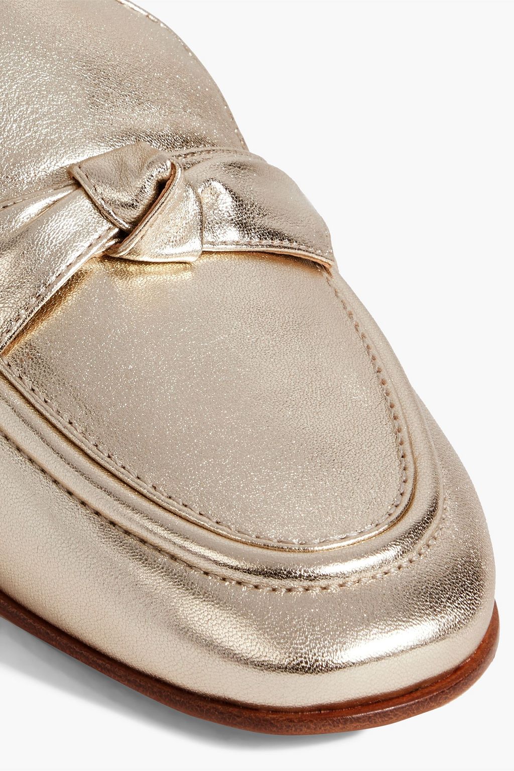 ALEXANDRE BIRMAN Clarita knotted metallic leather loafers