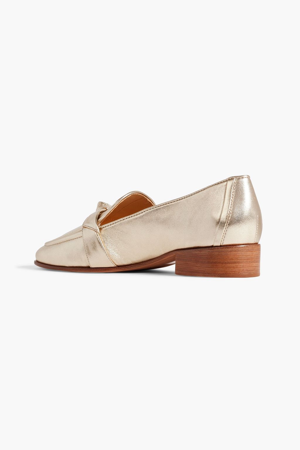 ALEXANDRE BIRMAN Clarita knotted metallic leather loafers