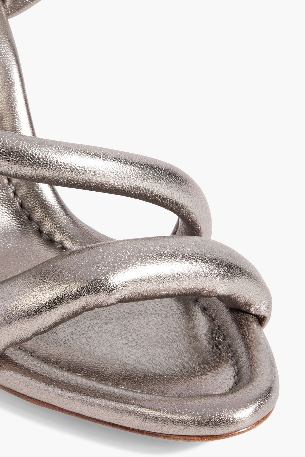 ALEXANDRE BIRMAN 아이샤 85 패딩 메탈릭 가죽 뮬