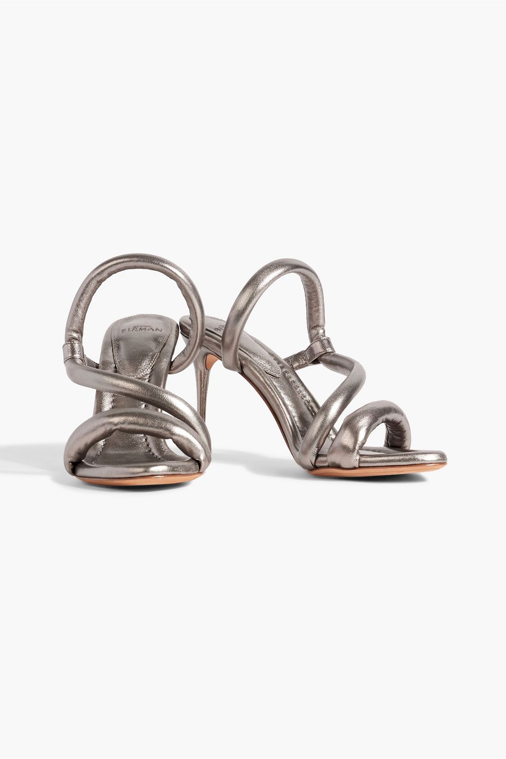 ALEXANDRE BIRMAN Aysha 85 padded metallic leather mules | THE OUTNET