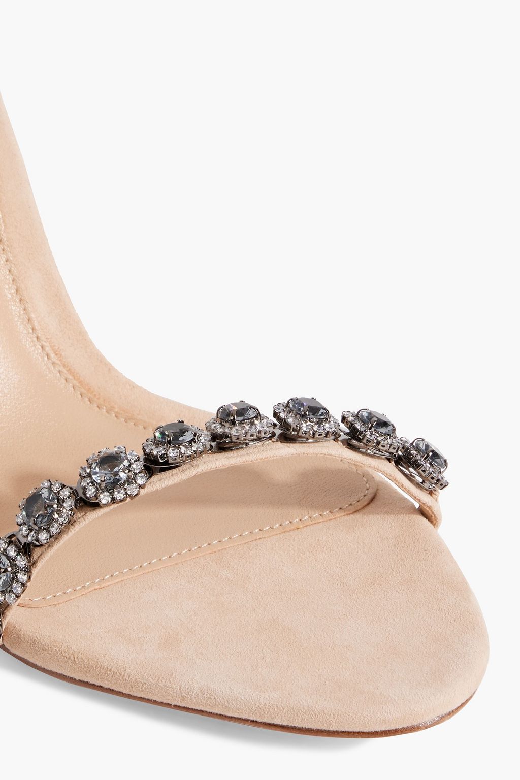 ALEXANDRE BIRMAN Crystal-embellished suede mules