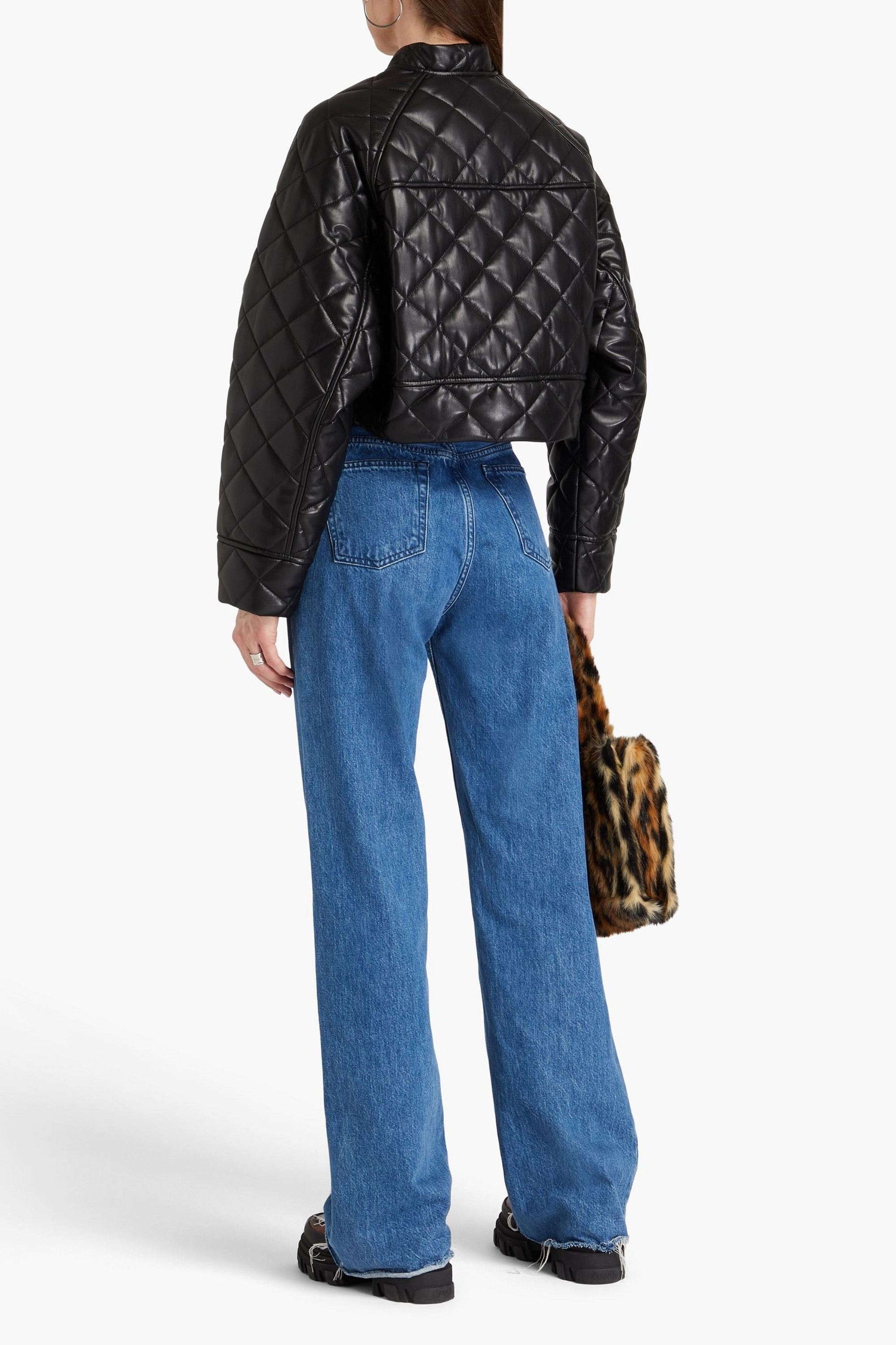 STAND STUDIO Ava cropped quilted jacket thumbnail