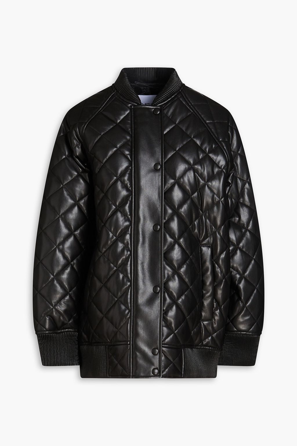 STAND STUDIO Estelle oversized quilted faux leather jacket